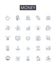 Money line icons collection. Streamlining, Cost-effective, Compliance, Simplification, Efficiency, Accessible