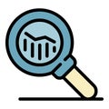 Money loan magnifier icon color outline vector Royalty Free Stock Photo