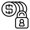Money lock account icon outline vector. Cyber internet
