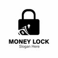 money lock logo design concept