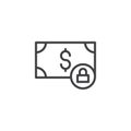 Money lock outline icon