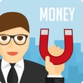 Money magnet illustration. Royalty Free Stock Photo