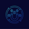 money and magnet line vector icon Royalty Free Stock Photo