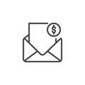 Money mail outline icon Royalty Free Stock Photo