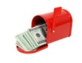 Money in the mailbox Royalty Free Stock Photo