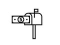 Money mailbox outline icon Royalty Free Stock Photo