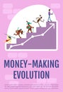 Money making evolution poster flat vector template Royalty Free Stock Photo