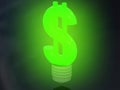 Money making idea. Light bulb with Dollar symbol. Royalty Free Stock Photo