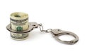 Money and manacles Royalty Free Stock Photo