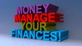 Money manage your finances on blue