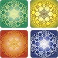 Money mandala. Four images in different color options.