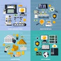 Money Manufacturing Concept Icons Set