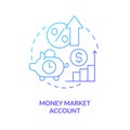 Money market account blue gradient concept icon