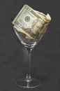 Money in A Martini Glass Royalty Free Stock Photo