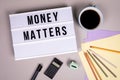 Money Matters. Finances, revenue, economy and profit concept Royalty Free Stock Photo