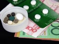 MONEY & MEDICINE Royalty Free Stock Photo