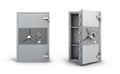 money metall safe set with close and open door