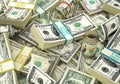 Money. Mixed wads of USD banknotes Royalty Free Stock Photo