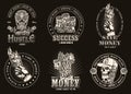 Money monochrome vintage badges