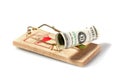 Money on mouse trap Royalty Free Stock Photo