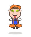 Money-Mouth Face Cartoon Worker Character