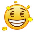 Money-mouth face Large size of yellow emoji smile