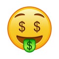 Money-mouth face Large size of yellow emoji smile