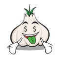 Money mouth garlic cartoon character