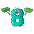 With money number eight made with cartoon shaped