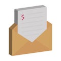 Money order Isometric Vector Isolated icon which can easily modify or edit