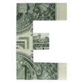 Money Origami Cyrillic LETTER Ãâ¢ Character Folded with Real One Dollar Bill Isolated on White Background Royalty Free Stock Photo