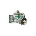 Money Origami Digital CAMERA on White Backdrop Real 1 Dollar Bill Royalty Free Stock Photo