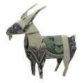 Money Origami GOAT Capricorn Zodiac Animal Folded with Real One Dollar Bill