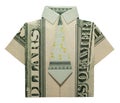 Money Origami SHIRT With Tie Real 20 Dollars Bill Royalty Free Stock Photo