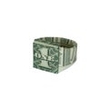 Money Origami Signet RING Real One Dollar Bill Royalty Free Stock Photo