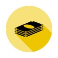 money pack icon in long shadow style Royalty Free Stock Photo