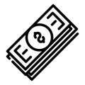 Money pack icon, outline style Royalty Free Stock Photo