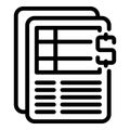 Money papers data icon outline vector. Societal criteria Royalty Free Stock Photo