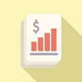Money papers icon flat vector. Financial credit