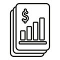 Money papers icon outline vector. Financial credit