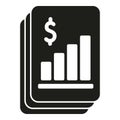 Money papers icon simple vector. Financial credit