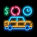 money parking neon glow icon illustration