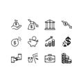 Money and payment icons set. Credit card, Currency exchange, money bag, coins, credit card, wallet and more. Editable stroke Royalty Free Stock Photo