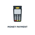 money payment machine icon. pay money concept symbol design, online payments with credit card with invoice, cash payment method Royalty Free Stock Photo