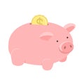 Money pig semi flat color vector object