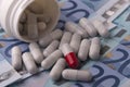Money and pills Royalty Free Stock Photo