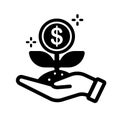 Money plant  dollar sign  vector icon illustration Royalty Free Stock Photo