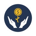Money plant with hands Vector Icon which can easily modify or edit Royalty Free Stock Photo