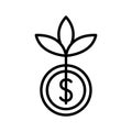 Money plant icon. Money grow. Pictogram isolated on a white background