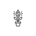 Money plant outline icon